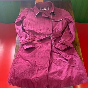 Armani Collezioni Magenta Trench Coat with Belt